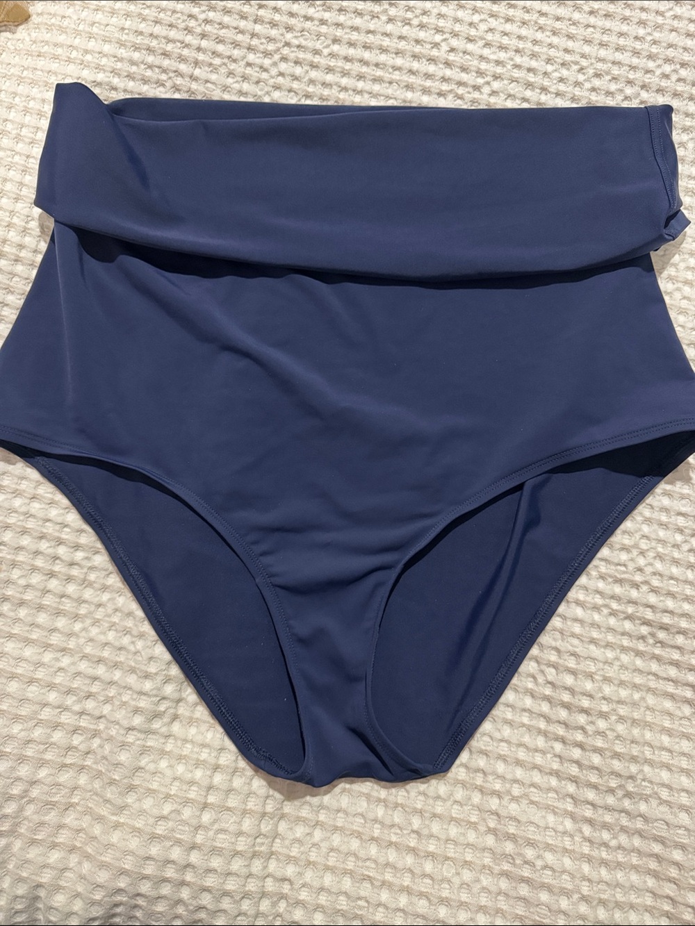aerie Navy High-Waist Foldover Bikini Bottoms